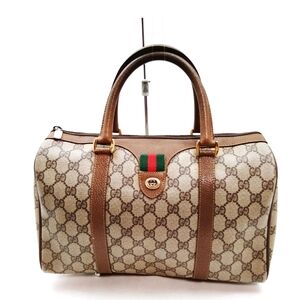 Vintage Gucci Hand Bag Sherry Line Brown PVC